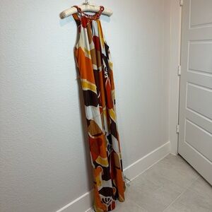 Multicolor Halter Maxi Dress